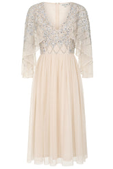 Kathryn Nude Sequin Midi Dress